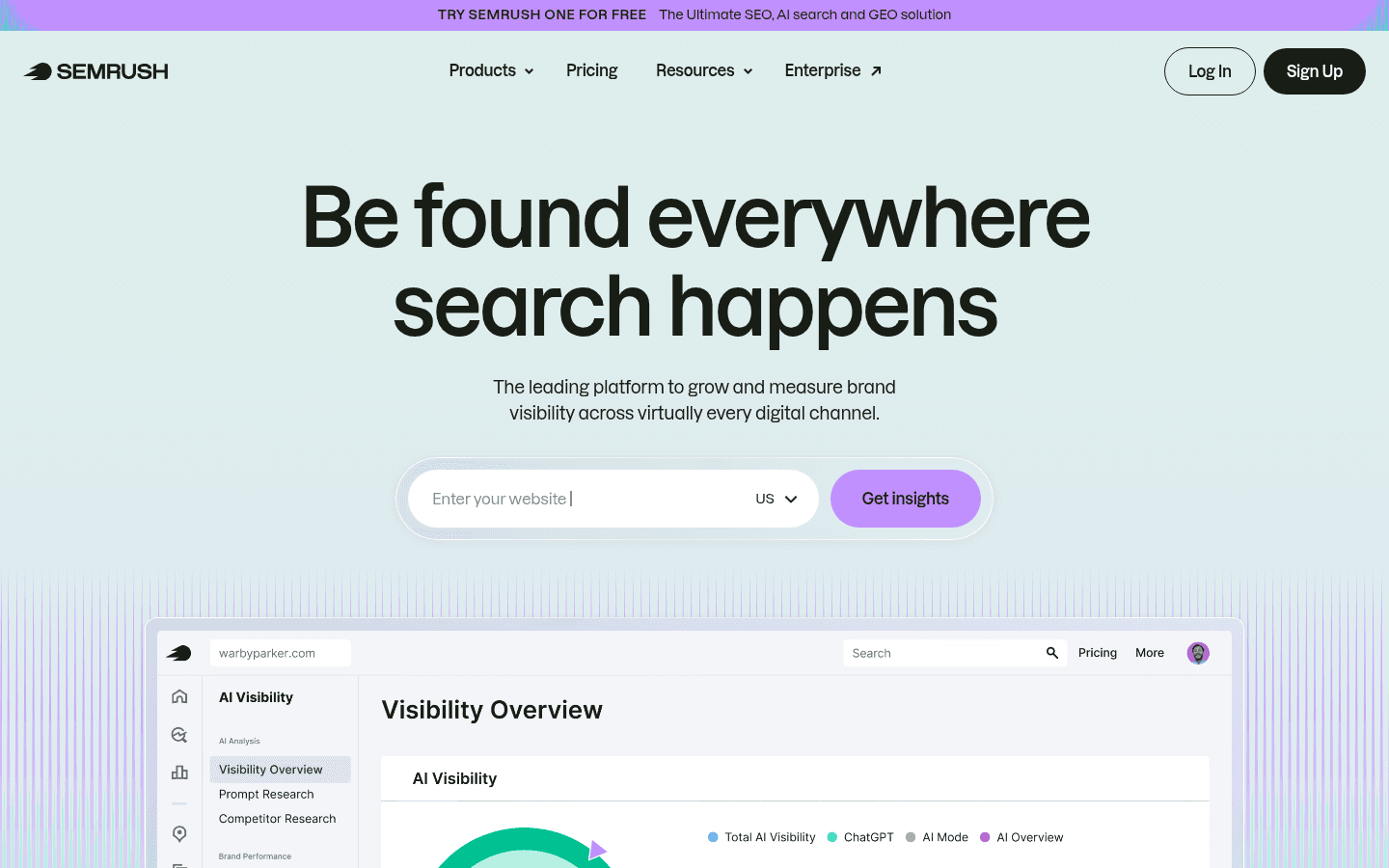 Semrush homepage screenshot
