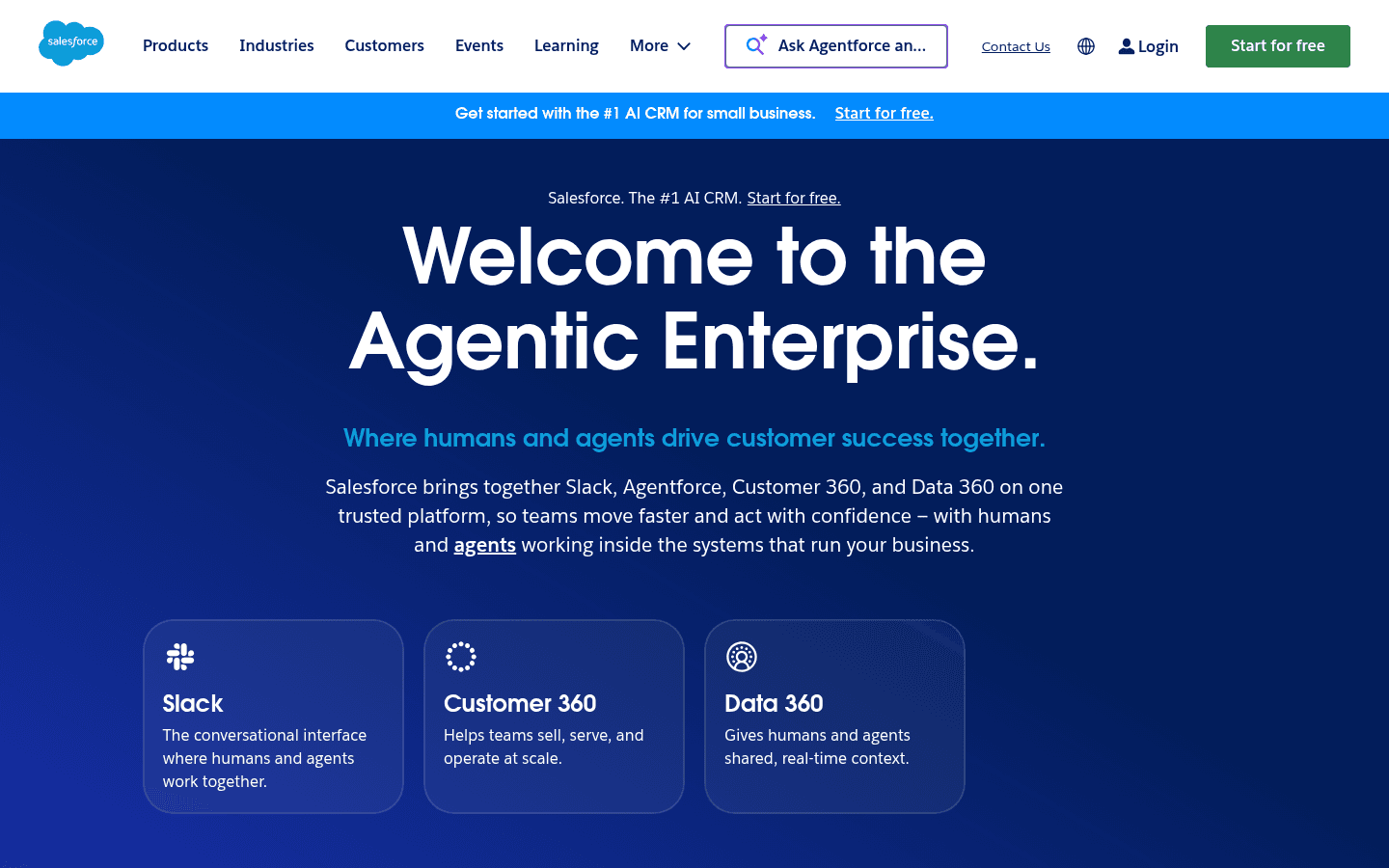 Salesforce homepage screenshot