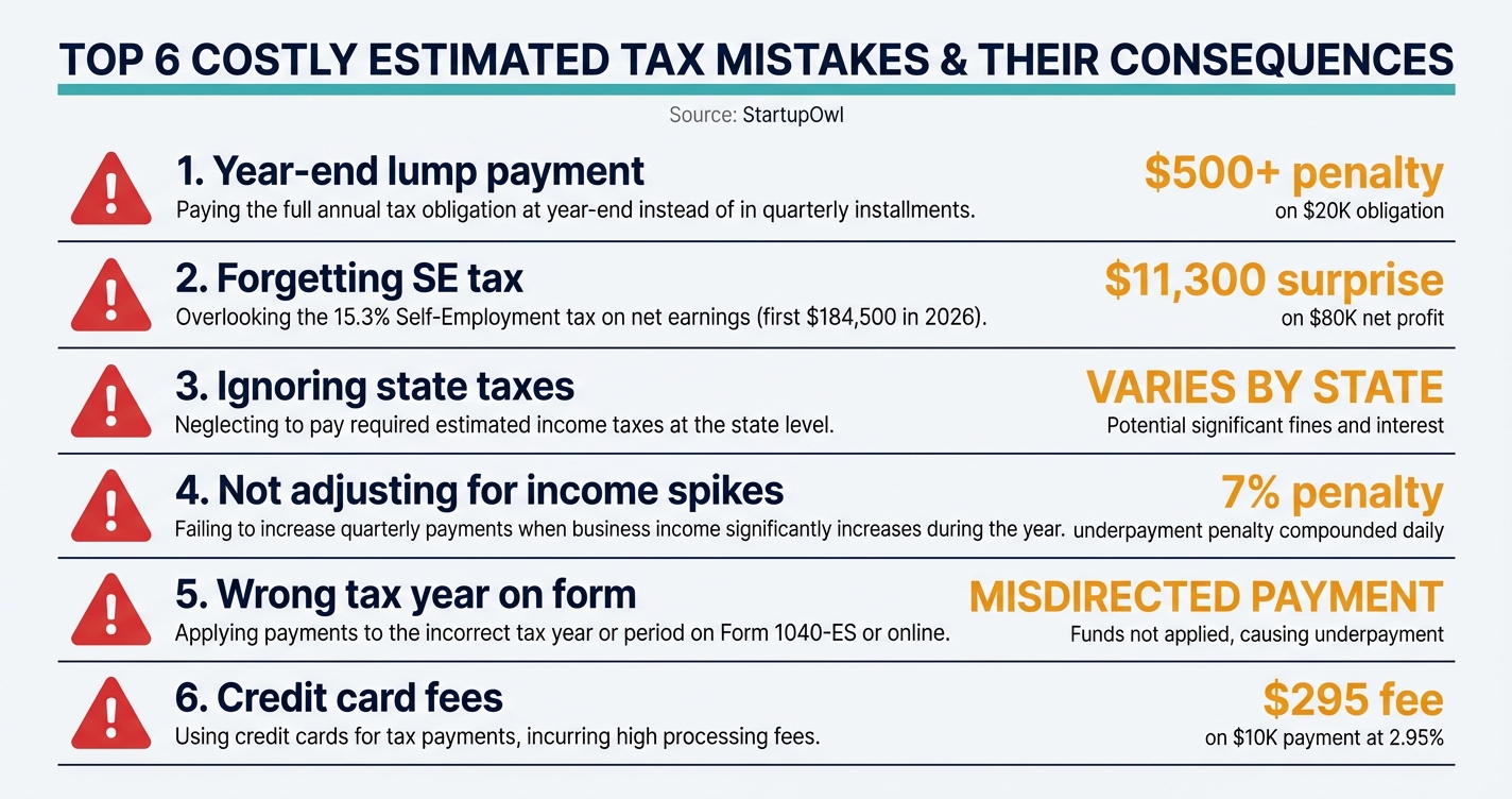 Top six costly mistakes business owners make with quarterly estimated tax payments